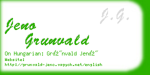 jeno grunvald business card